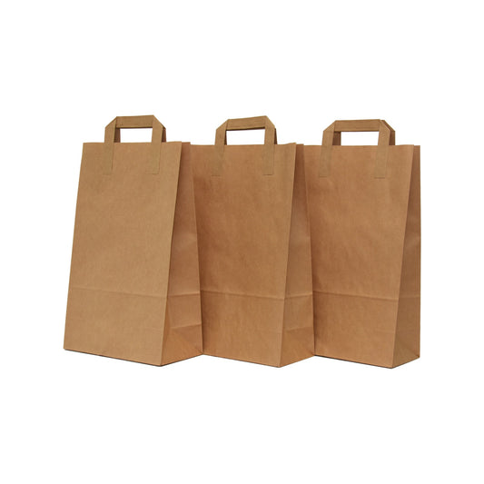 Хартиенa чанта 20 + ( 2 х 8 ) х 25 см. Кафява х 25 броя